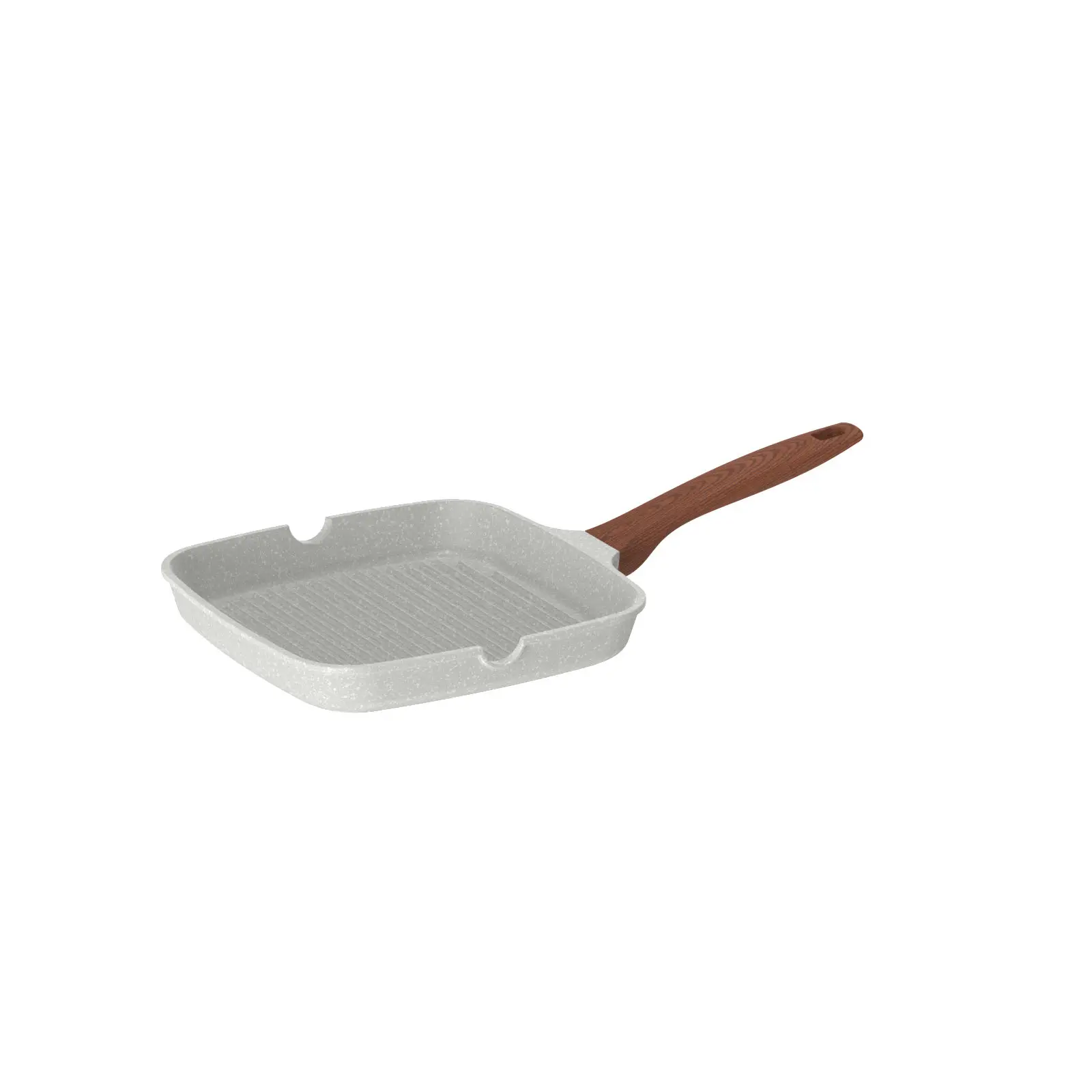 MYH Aluminum Ceramic Marble Coating Frying Pan Saute Pan Cookware With Glass Lid Wooden Bakelite Handle Induction Bottom