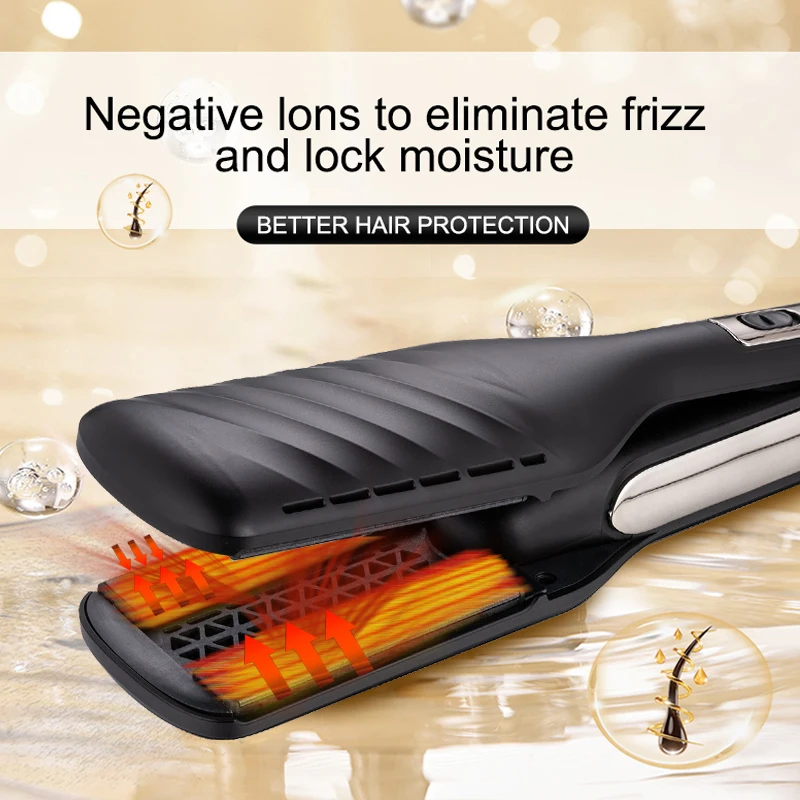 Professional Hair Styling Tools Titanium Custom 2-in-1 Flat Irons Duet Style Hot Air Styler Hair Straightener Hair Dryer Iron