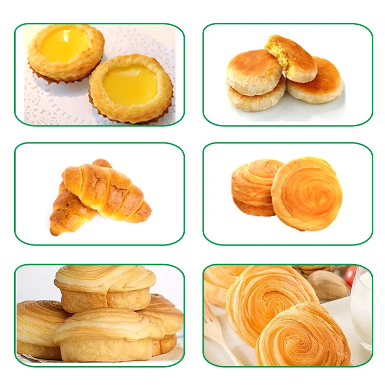 With prinkle Sesame Machine Automatic egg yolk puff cake stuffed pastries making production line