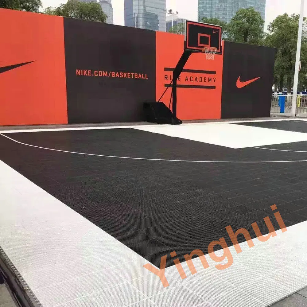 O-01 FIBA Approved Portable Synthetic Outdoor Sports Floor Tile For Basketball Court 30.48x30.48