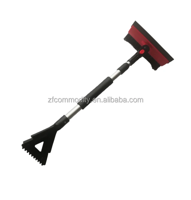 33 inch Extendable Snow Brush with Detachable Ice Scraper for Car  3 in 1 Wide Squeegee  Bristle Head