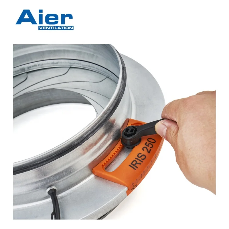 Galvanized Iris Damper for Air Volume Control of Circular Duct, HVAC Products,  Full Size, Manual