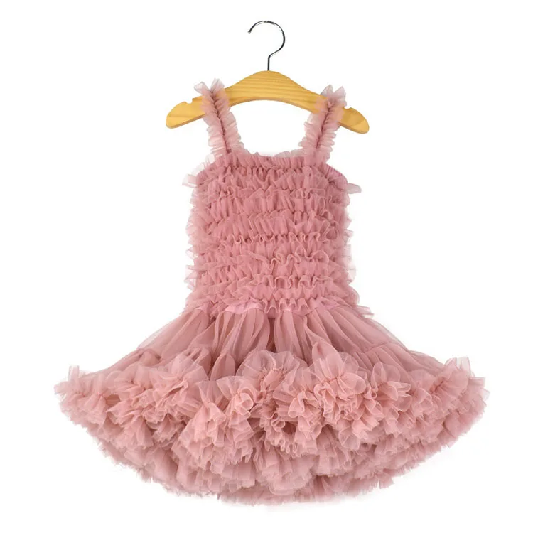 latest European style party sleeveless tutu dress for baby