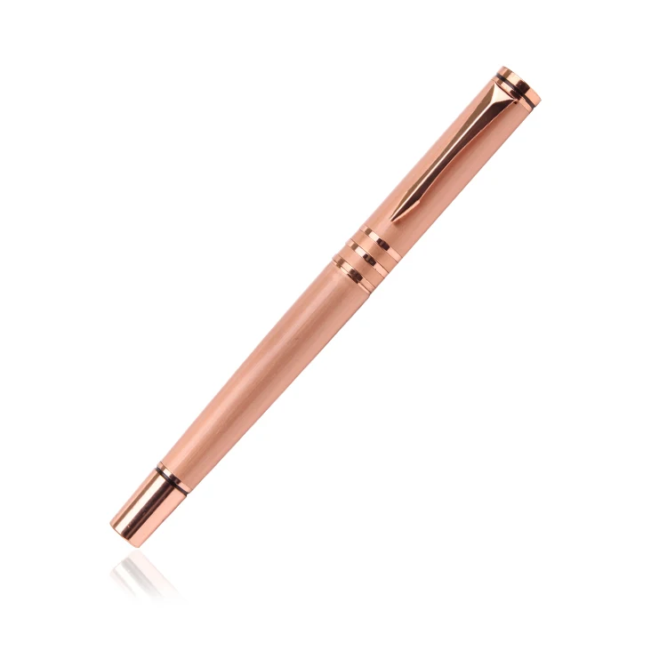 Wholesale Custom engraving printing logo promotional fashion design rose gold luxury liquid roller pens