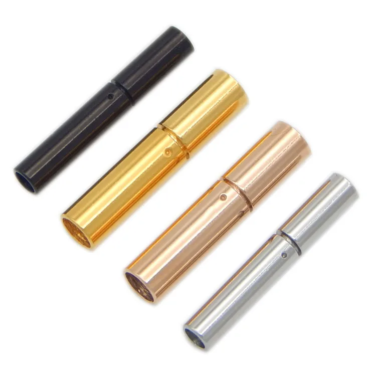Wholesale Stainless steel round tube clasp for round leather bracelet and necklace