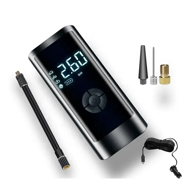 Digital PR1901203 Portable Air Pump with bright and long lasting Emergency LED light Fast Tire Air Pump for Car Bike Motorcycles