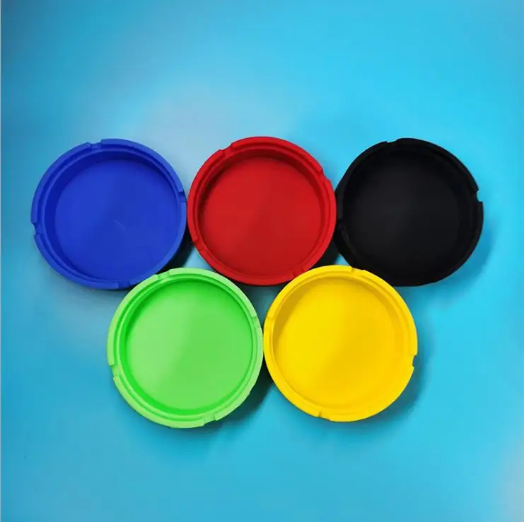 Round Rubber Ash tray Custom logo portable heat resistance silicone cigar ash tray ashtray cigarettes