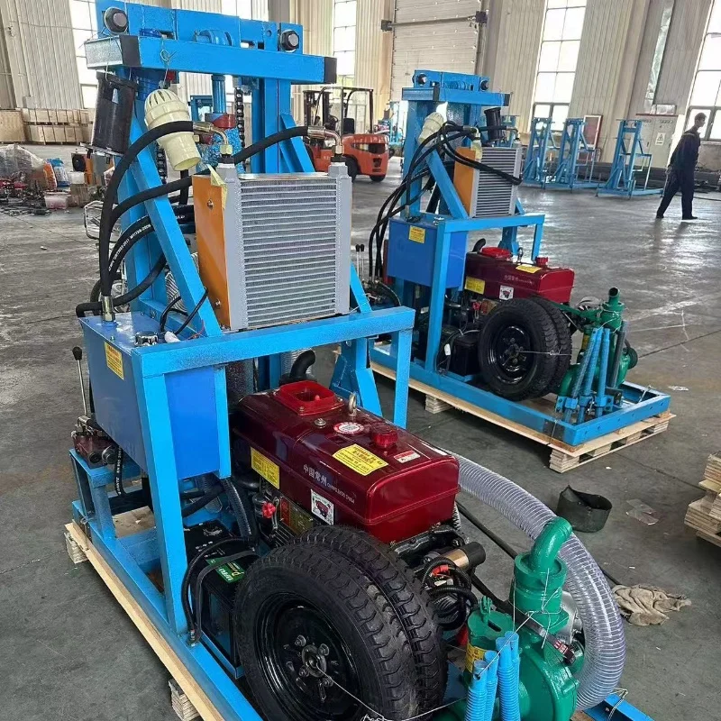 100m300m400m crawler Diesel Engine water well drilling machine borehole rig mine drilling rig factory price