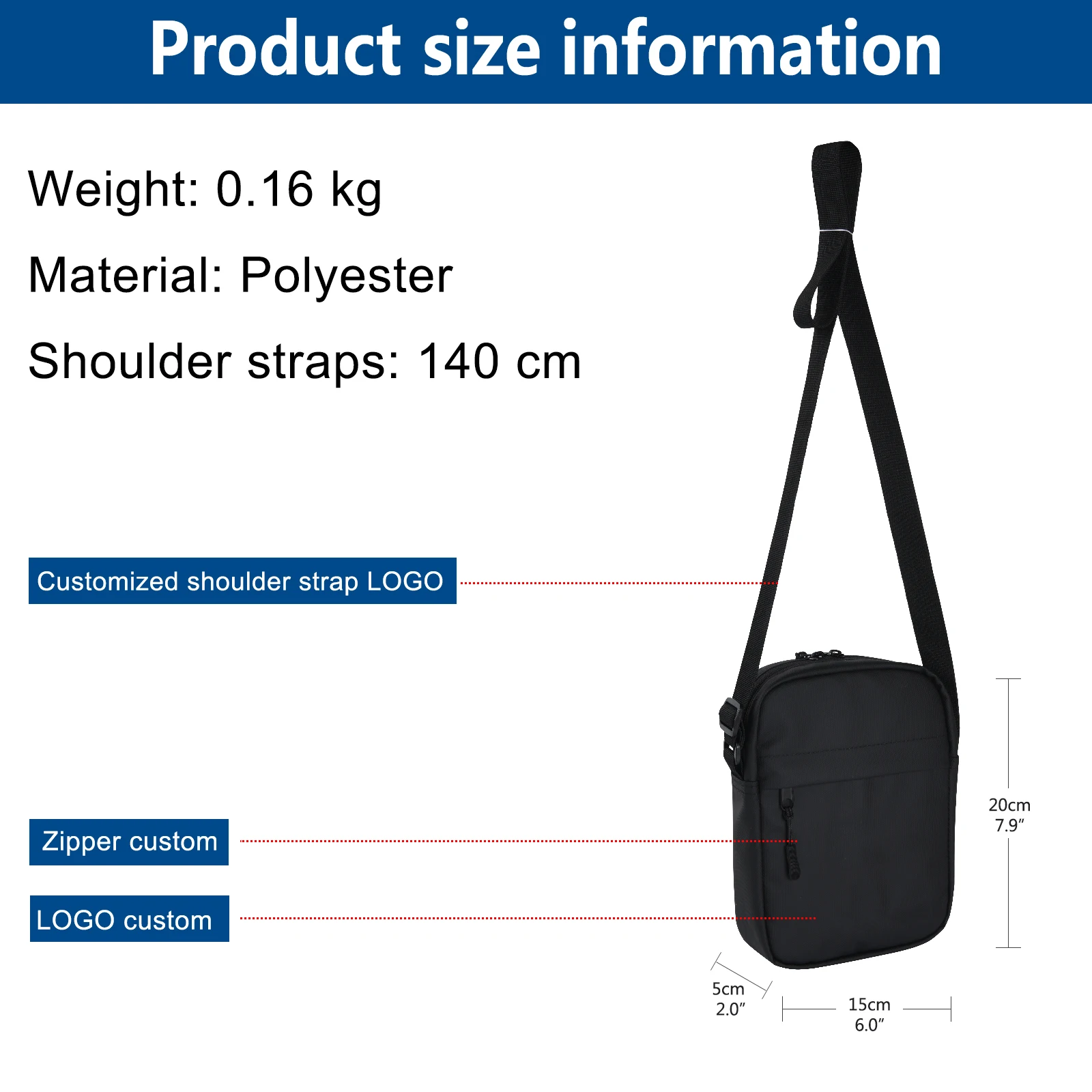 OEM/ODM Custom Popular Mini Simple sling with logo cross body pack messenger bags custom men crossbody bag shoulder bag for men