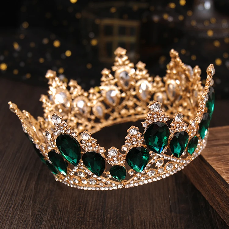 2022 new full circle multicolor big diamond crown beauty girl crown bridal wedding tiara  crown