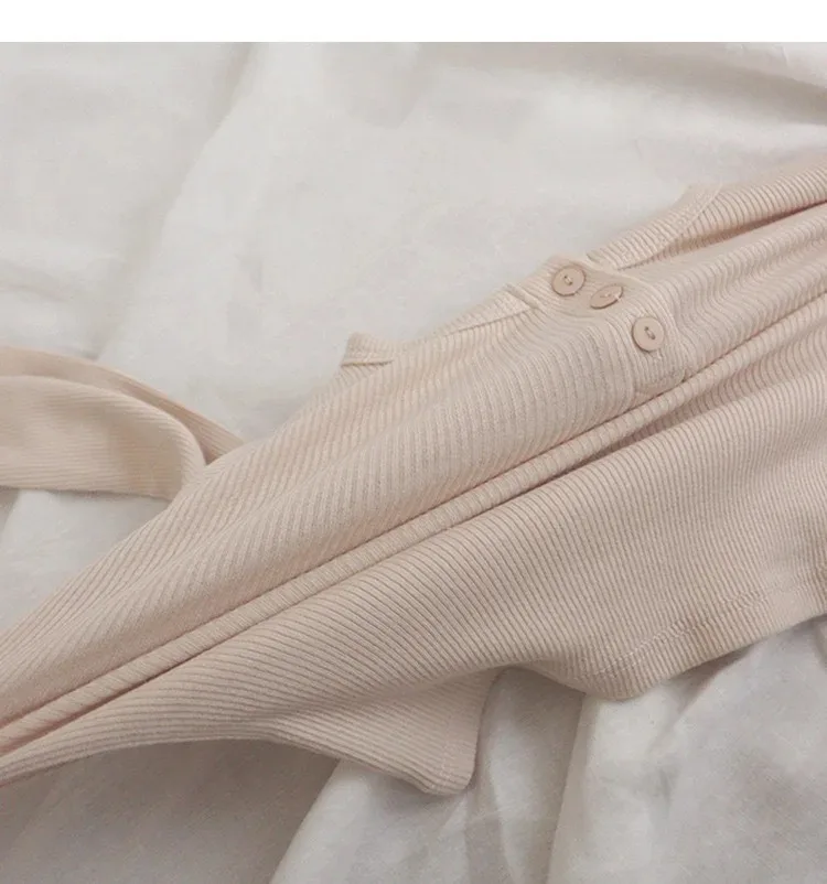 Spring Cotton Children Clothing for Boys and Girls with Solid Long Sleeved Top + Pants Two Piece Home Furnishing Babys Set