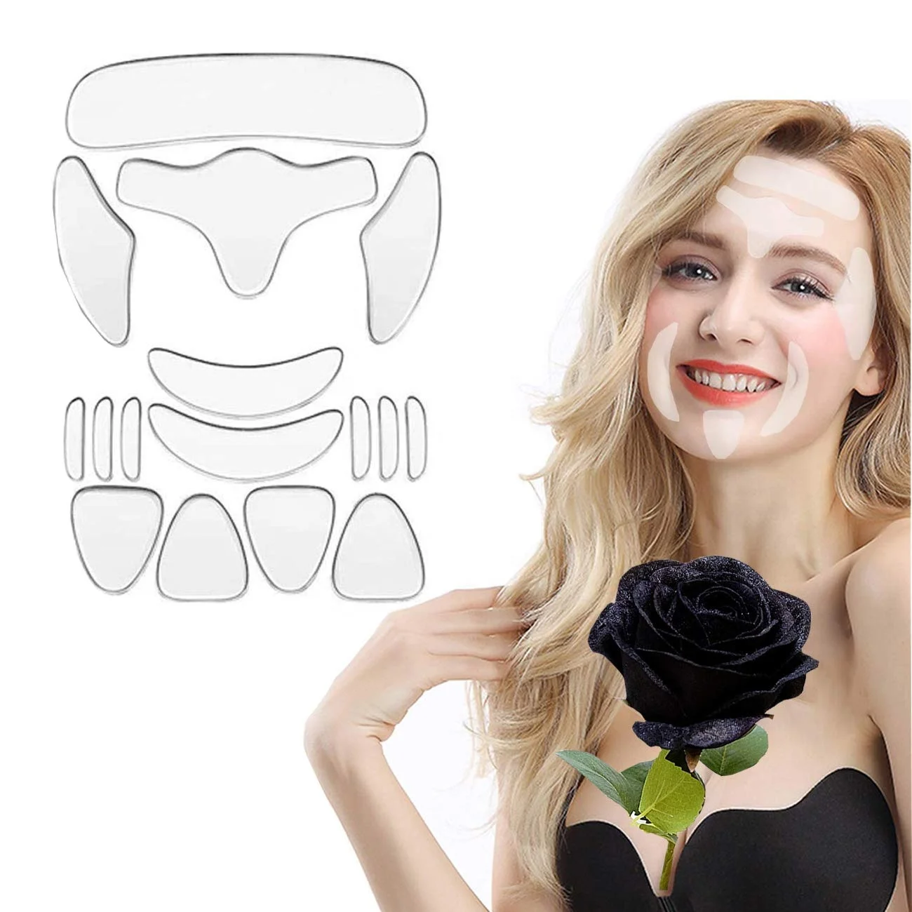 16pcs/set Silicone Wrinkle Patches for Face Wrinkle Removal Face Lifting Facial Care Eye Patches Cheek Chin Sticker Forehead