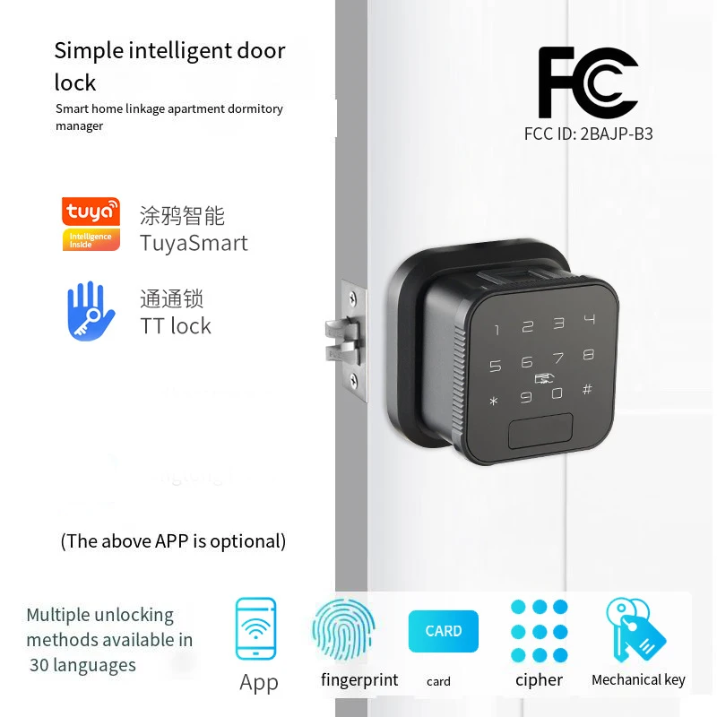 G83  door lock Tuya WIFI(or Ttlock)  fingerprint password Smart lock RFID Card  Single locking tongue