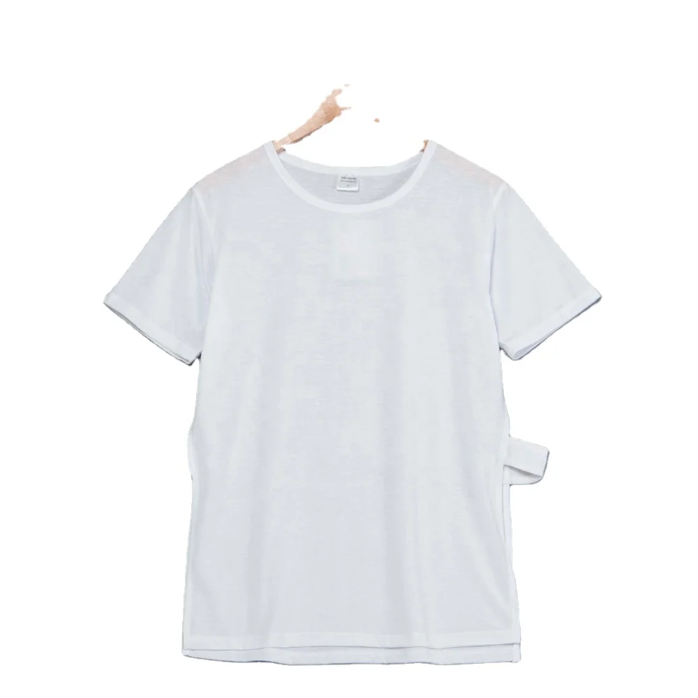 Fashion side split T shirt women side opening t-shirt sublimation blanks