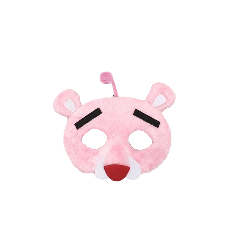 Cute Halloween DIY Fabric Cartoon Animals Masks with LED Lion Fox Raccoon Pink Panther Panda Rooster Unicorn DIY Masks for Kids