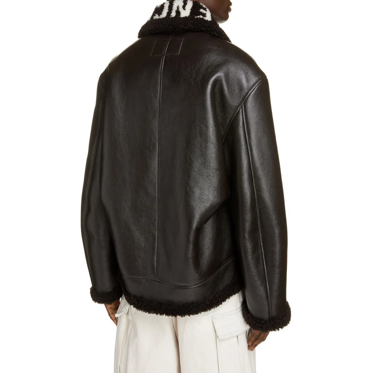 Winter Faux Leather Coat Furry Notch Lapel Sherpa Shearling Warm Brown Man Leather Jacket with Fur Collar Leather Jacket