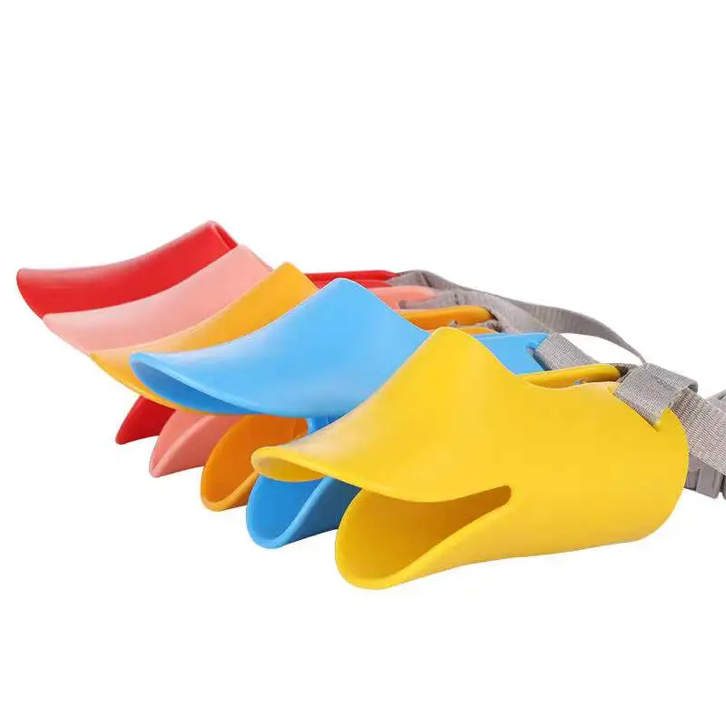 Anti-Called Anti Bite Silicone Duckbill Duck Mouth Shape Dog Mouth Covers Muzzles for Puppy Dog