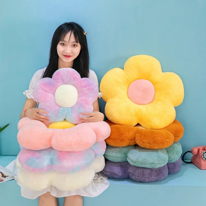 Wholesale 100%Pp Cotton Flower Shape Plush Toys Sofa Cushion Creative Sunflower Office Throw Pillow Home Decoration