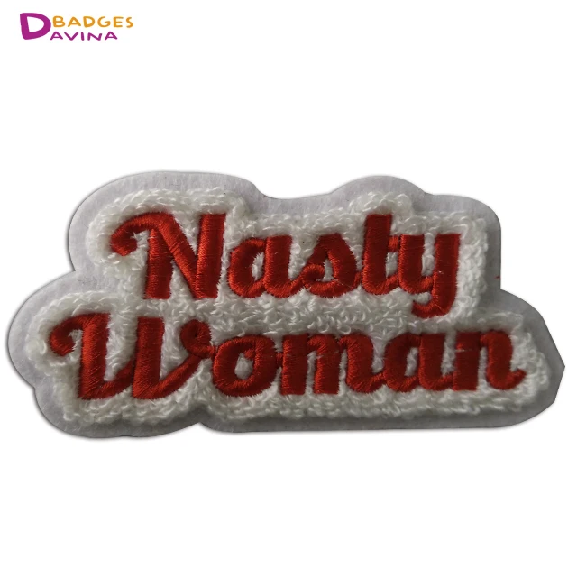 
Fashionable iron jean jacket patch embroidery hexagon towel hang tags for towels Competitive Price 