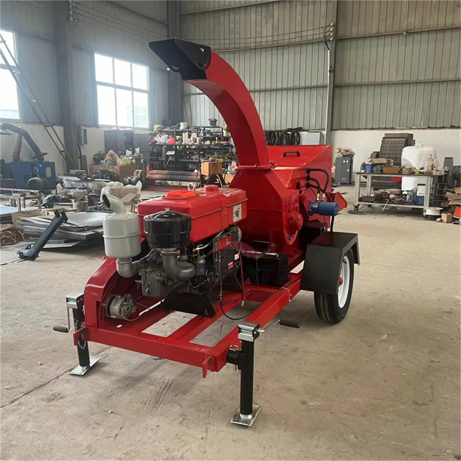 portable diesel engine wood grinder machine high quality 15hp wood chipper shredder