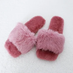 Wholesale Outdoor Plush Open Toe Flat Sandale Femme