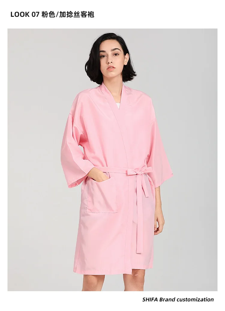customized  gown smock hairdressing beauty SPA salon client custom logo kimono barber robe