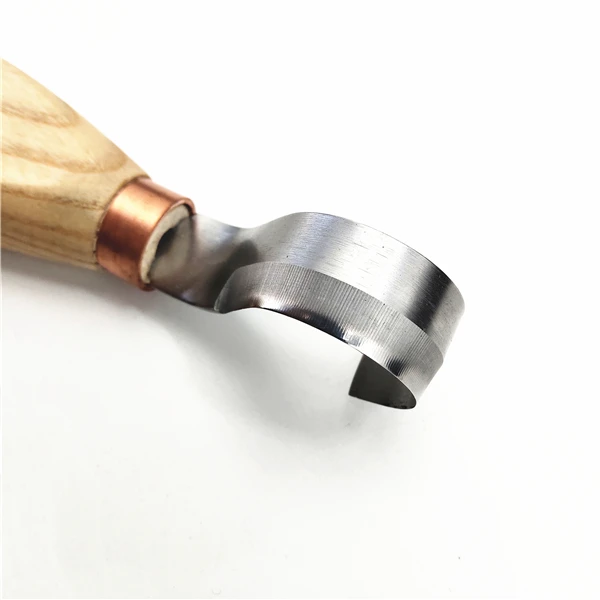 New Design Wood Spoon Double-edged Carving Hook Knife With Stainless Steel Blade