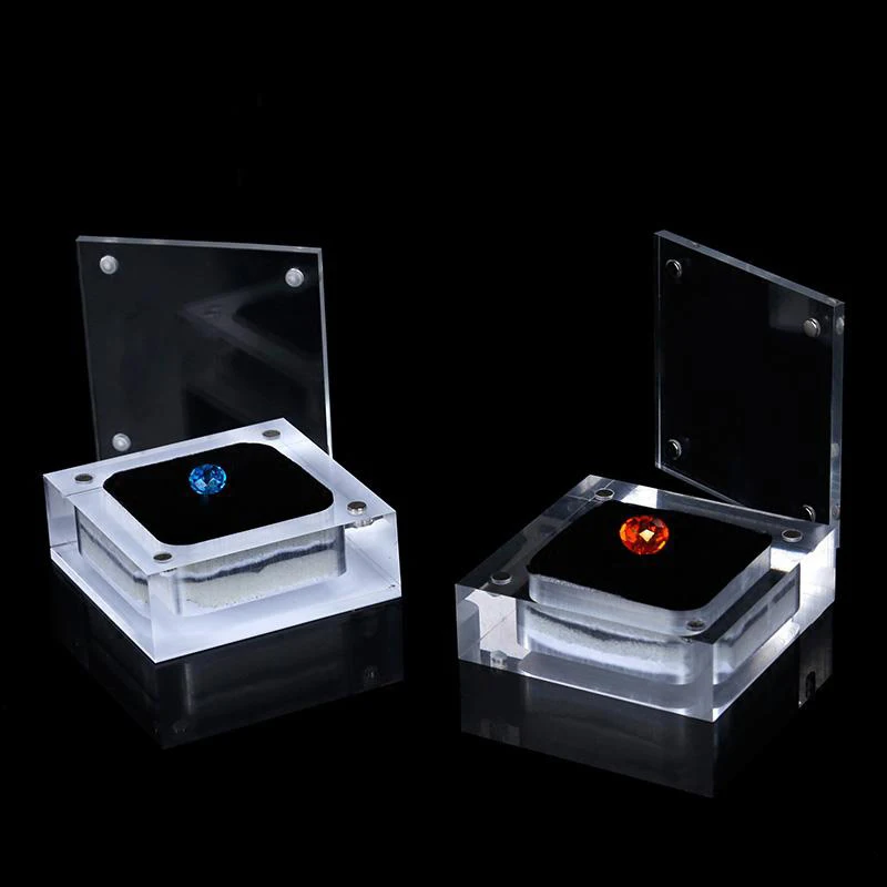 Прозрачный чехол для хранения со стразами шкатулка демонстрационный кейс ювелирных изделий акриловый Пластиковый магнитный органайзер коробка