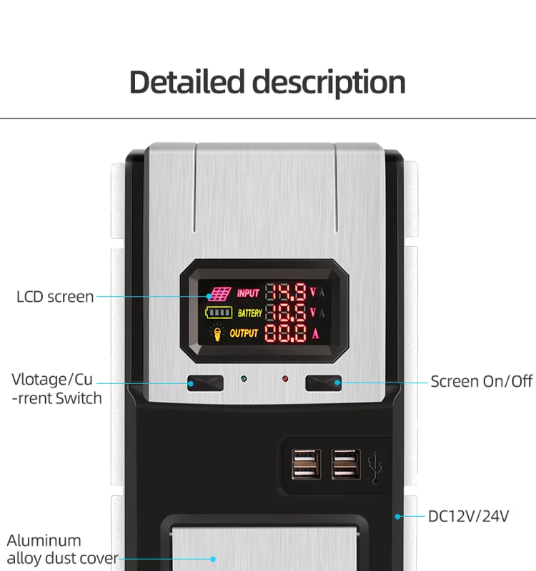MPPT Controller 12V/24V/36V/48V Battery Regulator solar panel Charge Controller 40A 60A 80A 100A MPPT