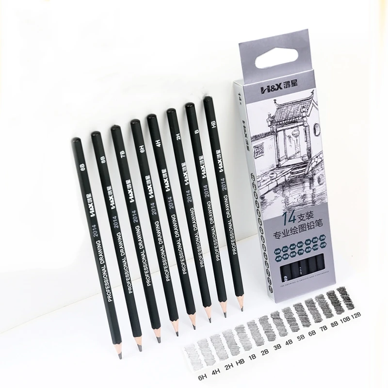 Paul Cezanne Professional 14 Pcs Art Graphite Pencil Sketch Black Lead Design Drawing Sketching Pencils