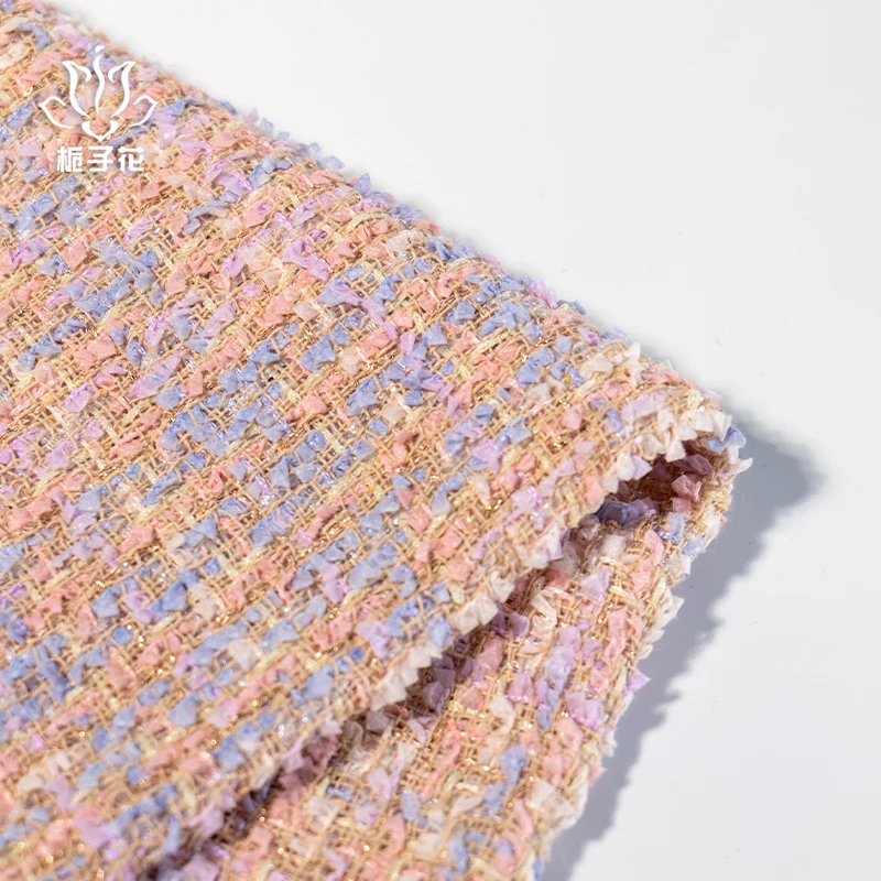 Fashionable 100% recycled polyester tweed fabric for coats