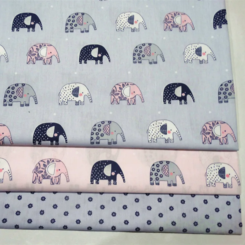 cotton fabric digital printed elephant printed fabrics