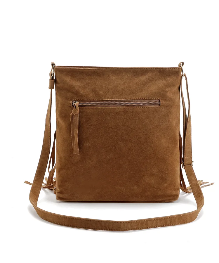 Fashion Western Fringe Bag Cowgirl Purse Faux Suede Crossbody Bag with Tassel Country Outfit for Women