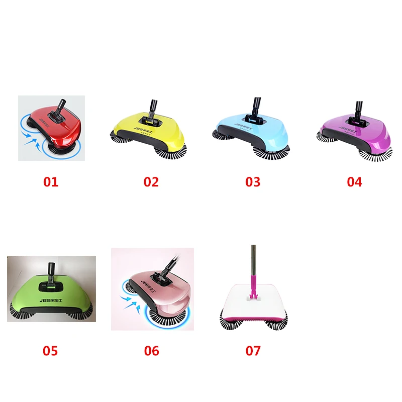 ZQ63 Handpush Sweeper Broom Rotating Hard Floor Cleaning Mop Automatic Brush Cleaner 360 Household No Elect Floor Dust Clean Mop