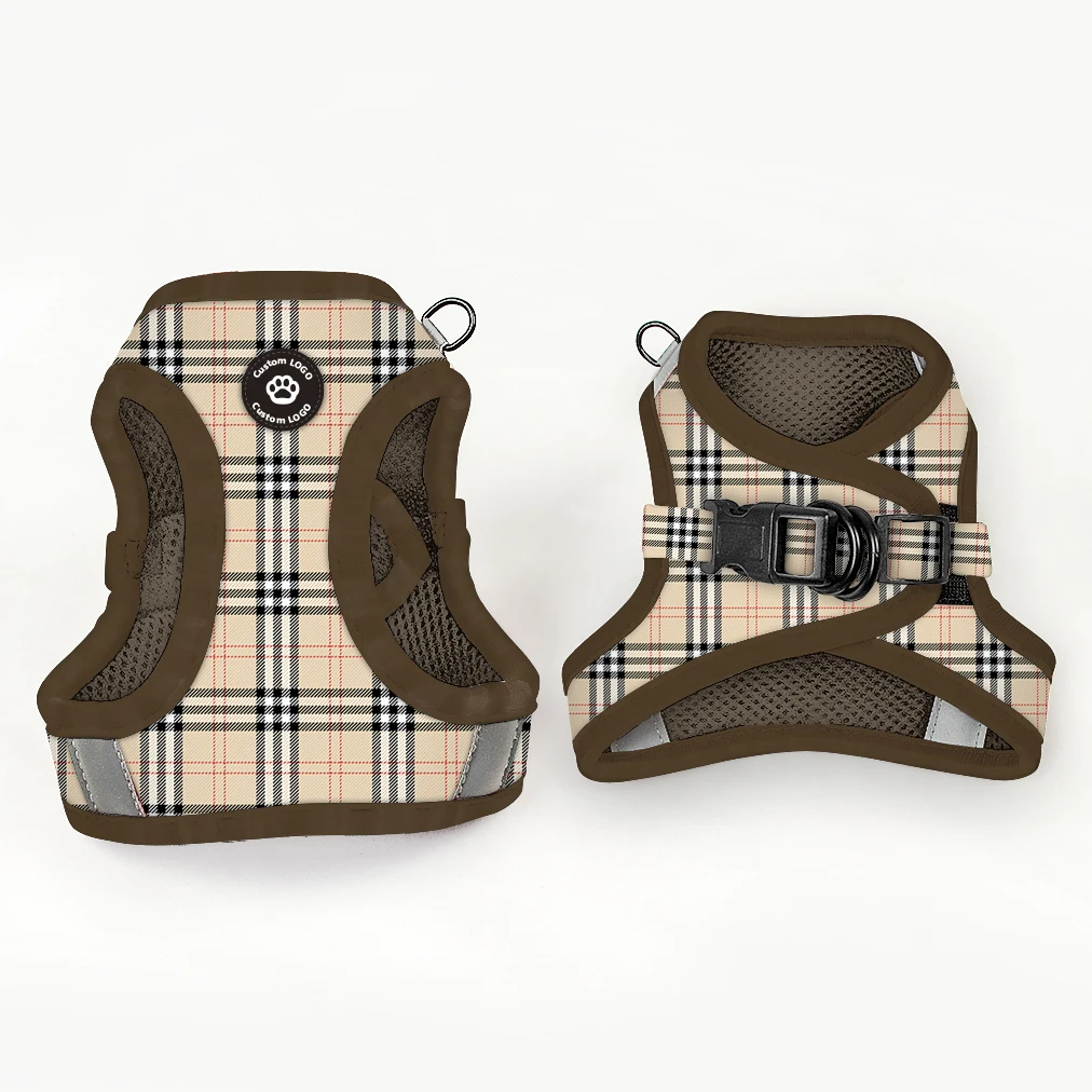 Custom Cow stripe printing dog vest harness puppy designer tactical collar soft neoprene handle leash low price manufacture