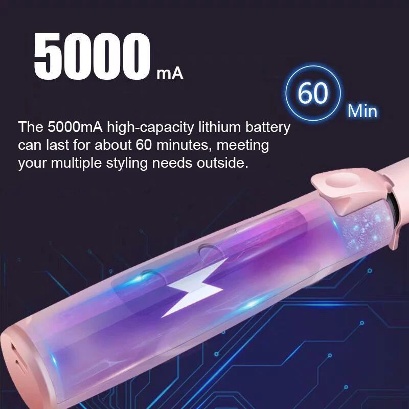 Electric Ceramic Hair Curler Rechargeable Curling Iron Roller Curls Wand Waver Fashion Styling Tools