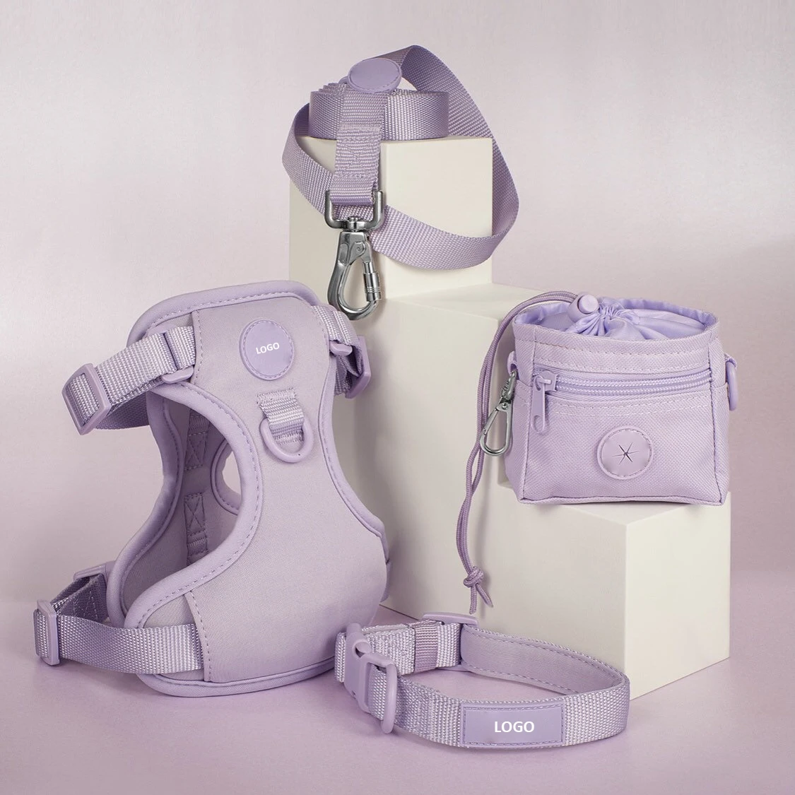 2023 Hot Sale Good Quality Neoprene Custom Dog Harness Sets Breathable Designer Dog Pet Collars Leashes Harnesses