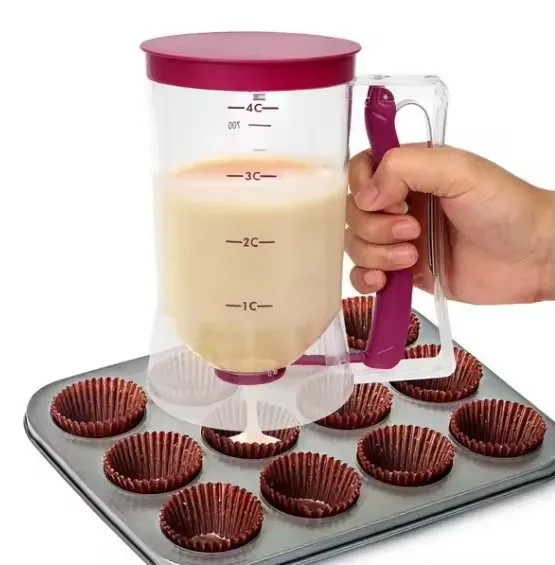 Baking Tools Plastic Household Commercial Manual Muffin Cupcake Waffle Dough Mixer Handheld Crepe Cake Pancake Batter Dispenser
