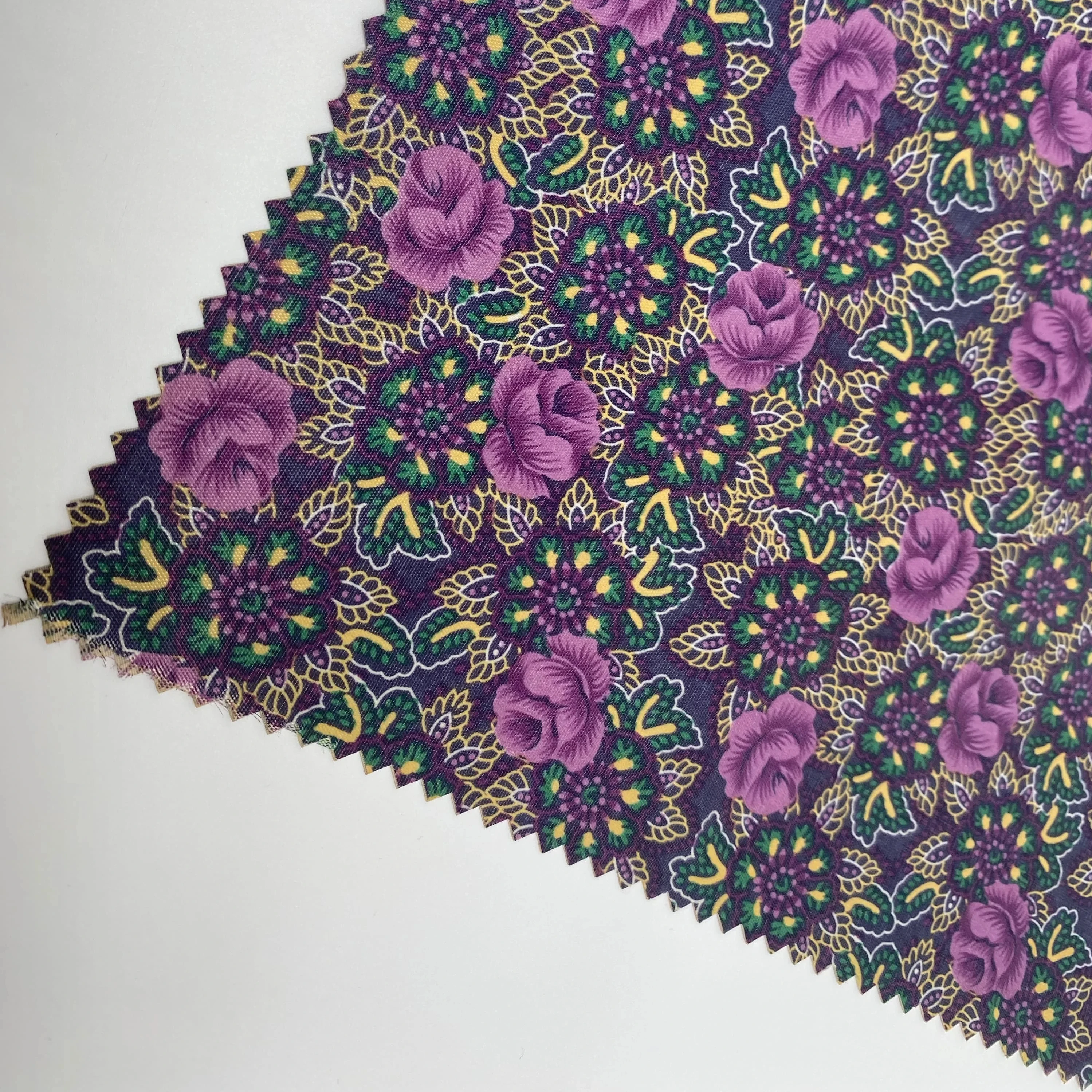 High Quality Fashion Purple Flower PVC Coating  Fabric with WR  for Rainwear/raincoat/poncho Fabric