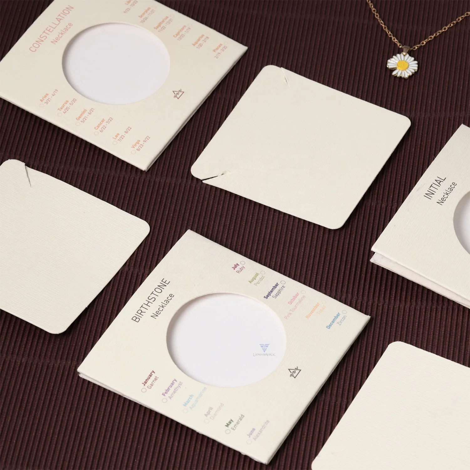 Hot sale Texture Paper bracelet necklace card holder custom logo printed jewelry display cards sleeve