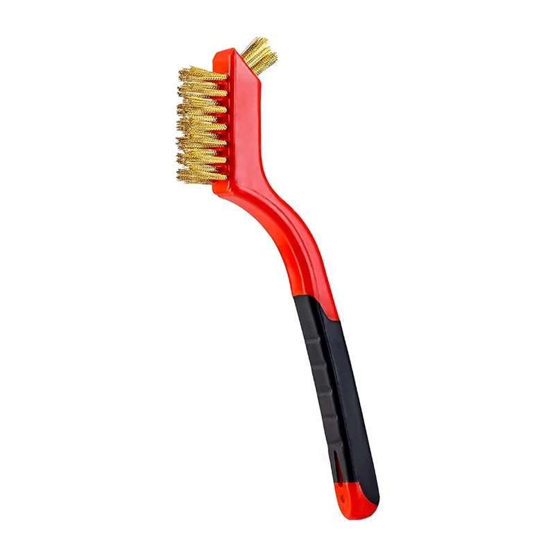 Brass Wire Brush Small Bristles Scratch Brush Household Steel Cleaning Brush 7'