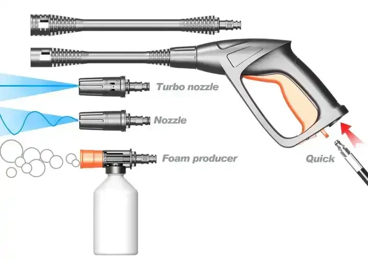 2023 New Portable High pressure Carbon brush motor Car Washer Karchr 1400W Electric Cleaner Machine With Gun