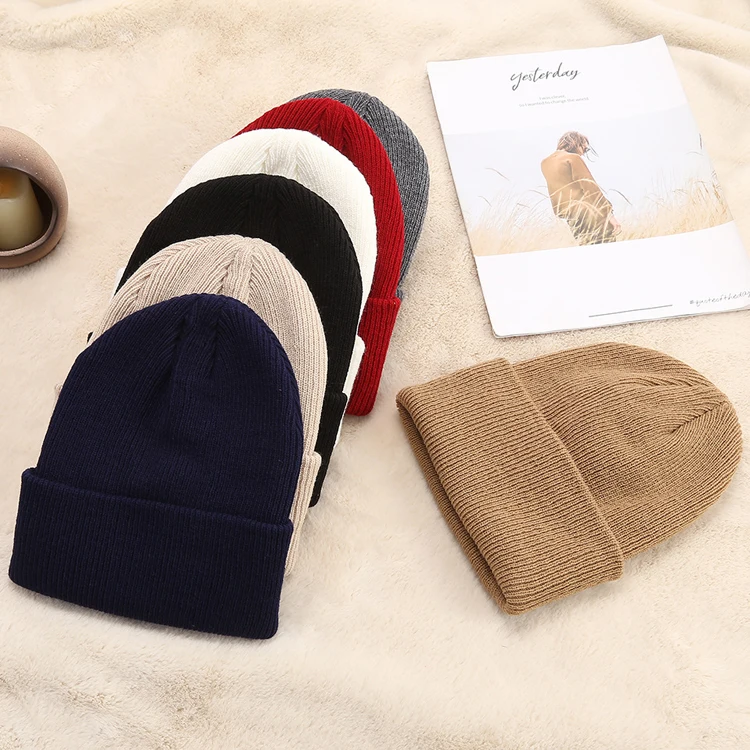 Fashion New Style Winter Hats Designer Knitted Hat With Custom Logo Cuff Beanie Men Women Warm Acrylic Knit Cap