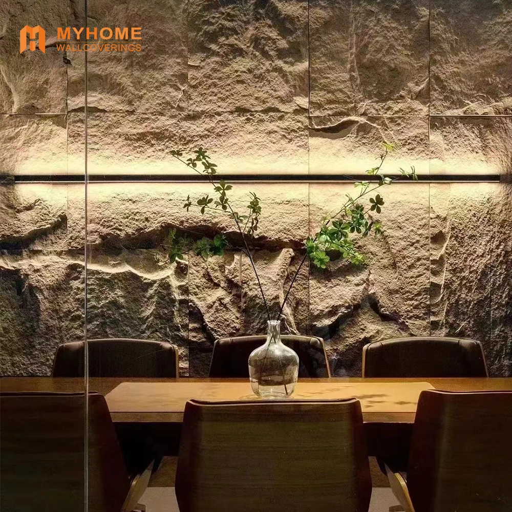 Superior Interior Lightweight Stone Artificial Polyurethane PU Faux Stone Wall Panel Decoration