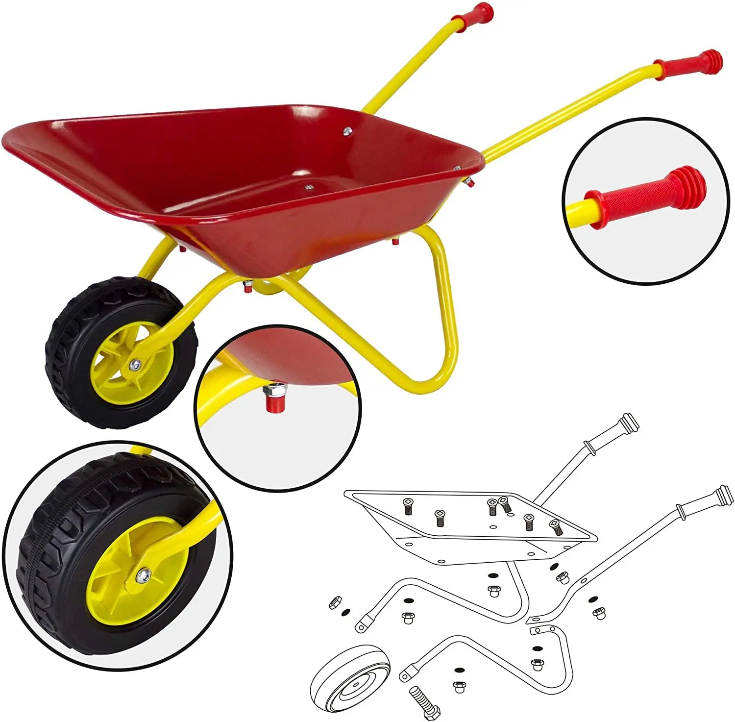 Durable Steel Garden Cart with One Wheel Modern Look