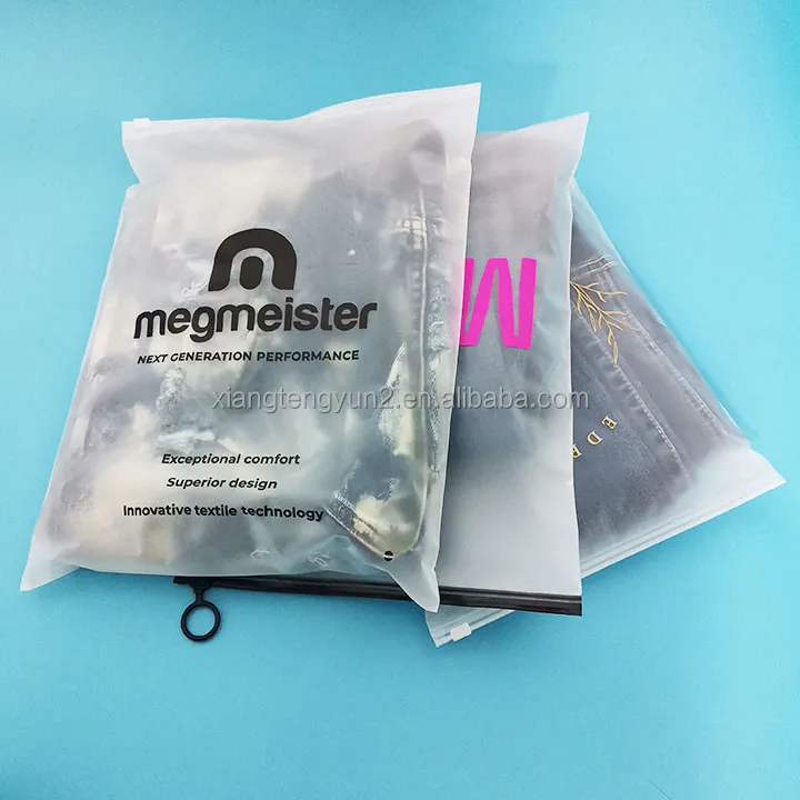 Eco-friendly Custom Logo Zip Lock Bag Packaging Bag for Clothing PE Plastic White Offset Printing Moisture Proof Zipper Top XTY