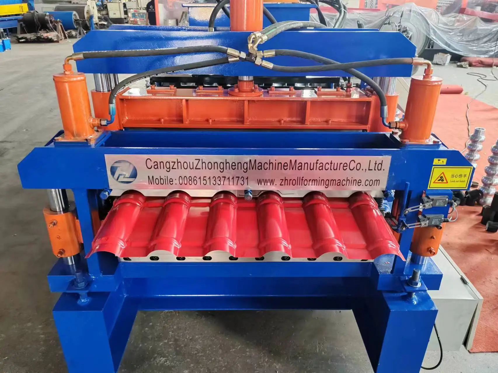 Metal color steel double layer roll forming machine bamboo glazed tile machine