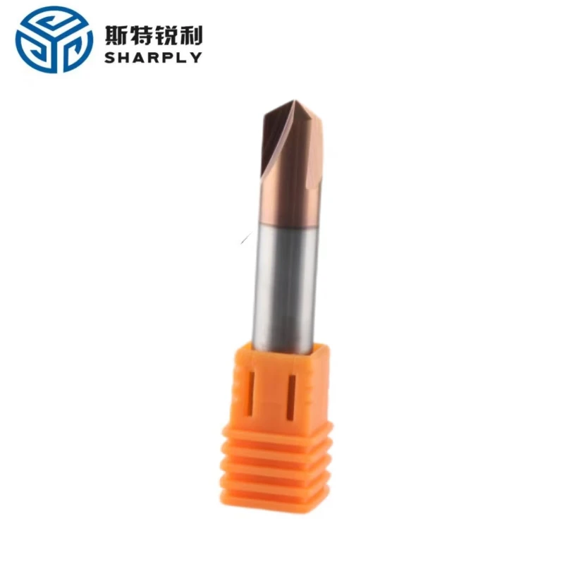 YRN Single Flute Solid Carbide End Mill 60/90/120 Degree Chamfer CNC Controlling Router Bits 4/6mm Shank Tin/Altin Metal 55