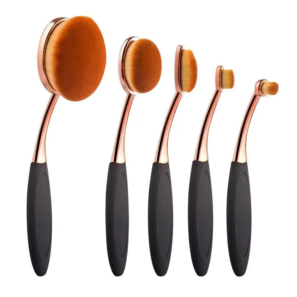 Oval Foundation Brush 5 Pcs Toothbrush makeup brushes Fast Application Liquid Cream Powder Foundation