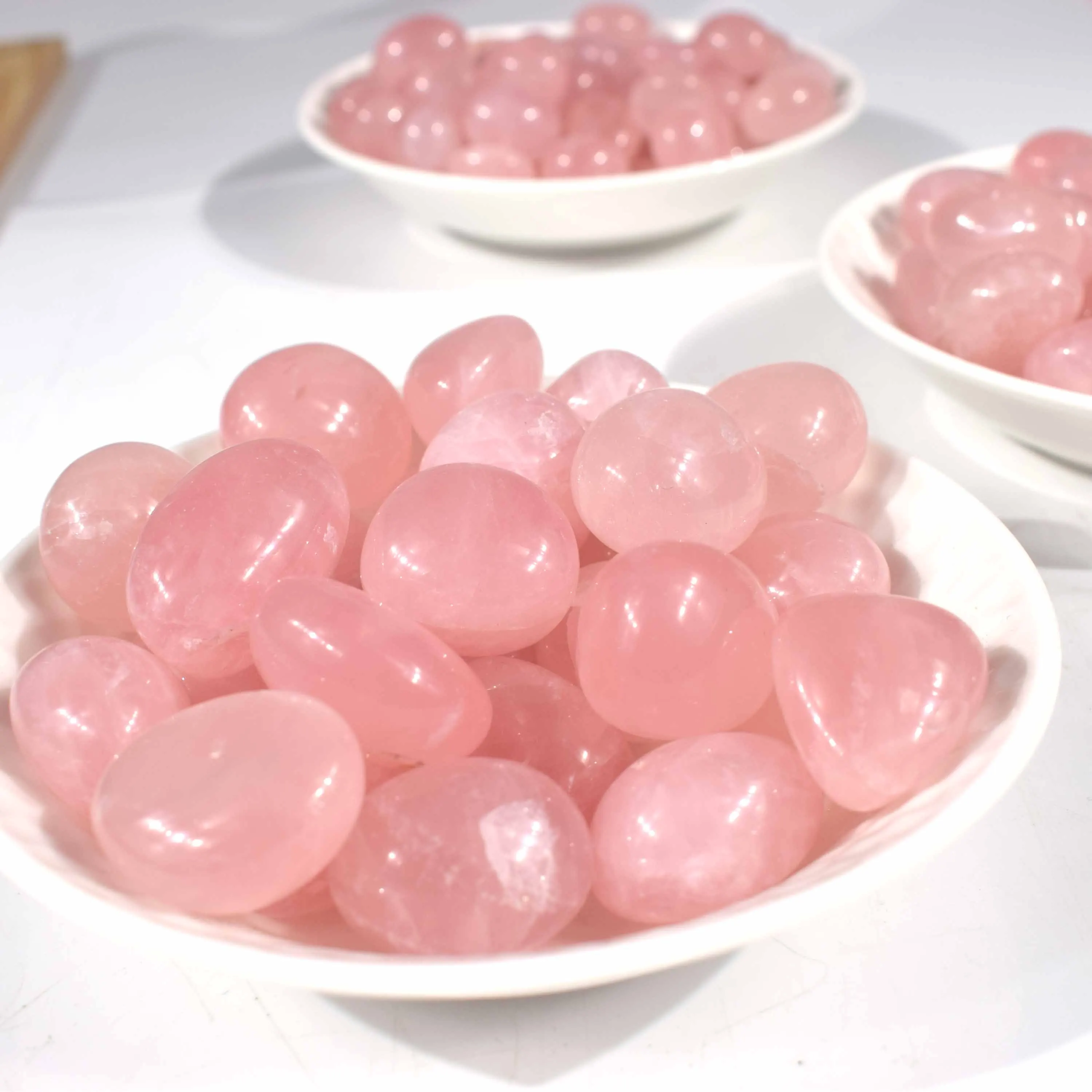 Factory Wholesale Natural Crystal Polishing Rose Quartz Tumbled Stone